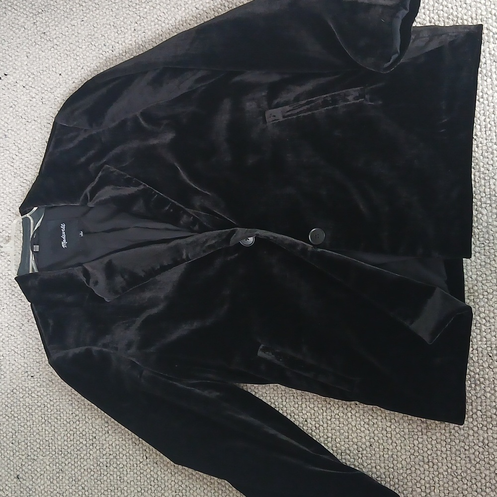 Madewell Velvet Black Blazer Size L